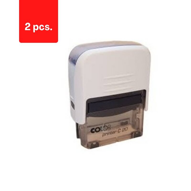 Korpuss COLOP PRINTER C20 balta krāsa ar zilu spilventiņu, iepakojumā 2 gab. cena un informācija | Kancelejas preces | 220.lv