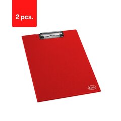Rakstāmā pamatne ar atloku, FOROFIS, PVC A4, sarkana, iepakojumā 2 gab. cena un informācija | Kancelejas preces | 220.lv