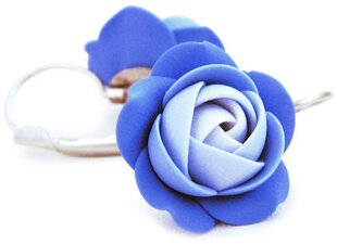 Серьги-подвески с синим цветком Troli  цена и информация | Серебряный кулон | 220.lv