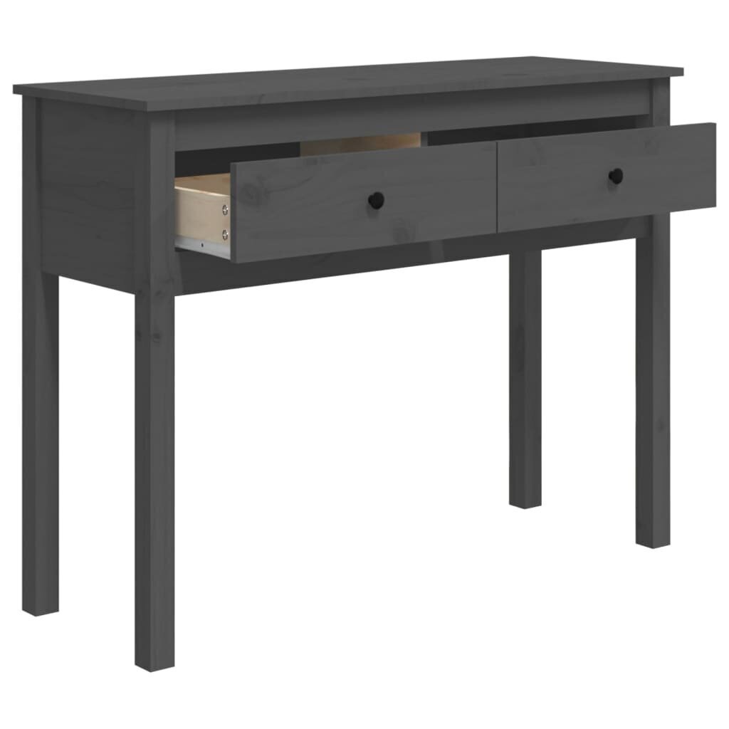 vidaXL konsoles galdiņš, pelēks, 100x35x75 cm, priedes masīvkoks цена и информация | Konsoles galdiņi | 220.lv
