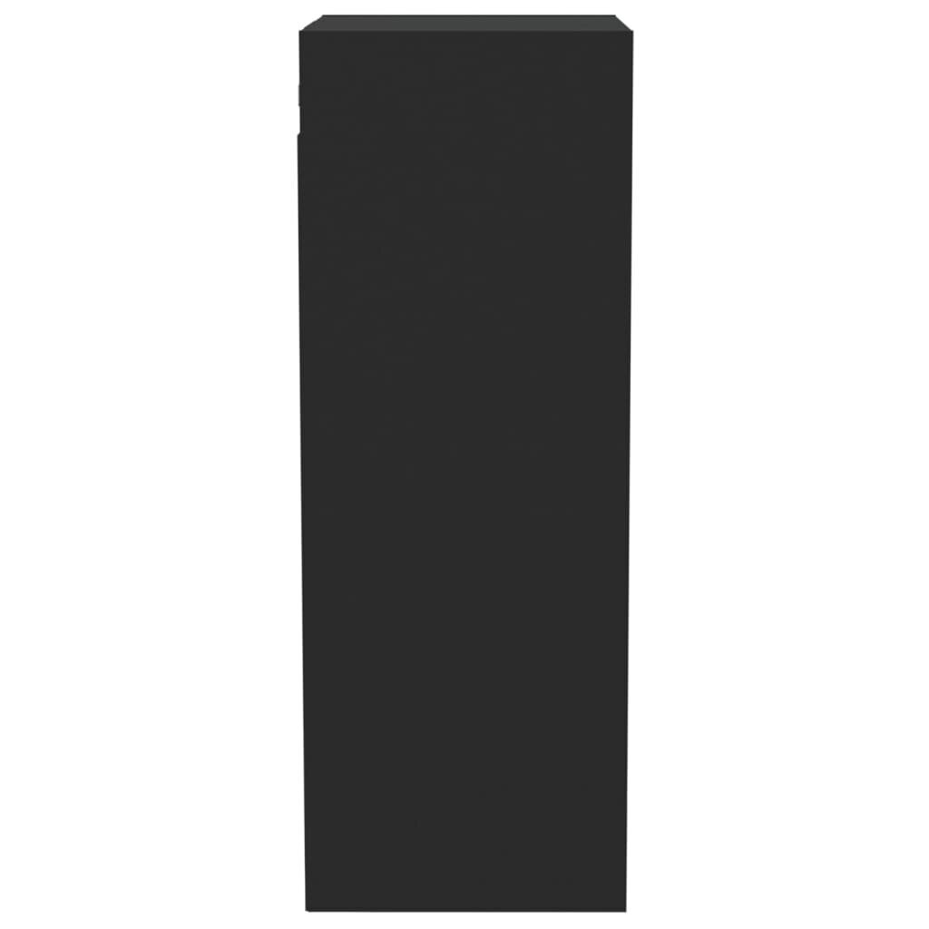vidaXL sienas skapītis, melns, 34,5x32,5x90 cm, inženierijas koks cena un informācija | Skapīši viesistabai | 220.lv