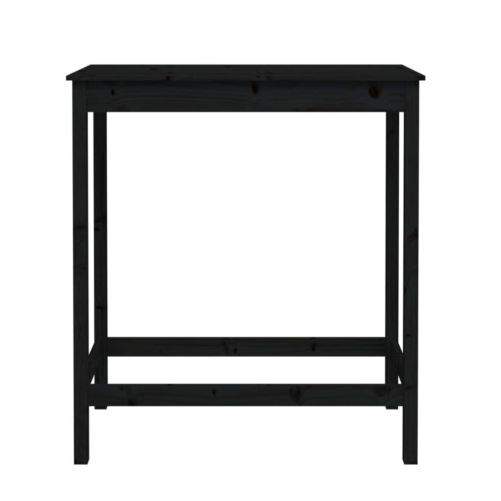 vidaXL bāra galds, melns, 100x50x110 cm, priedes masīvkoks цена и информация | Virtuves galdi, ēdamgaldi | 220.lv