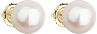 Evolution Group Zelta auskari ar īstām pērlēm Pavona 921005.1 cena un informācija | Auskari | 220.lv