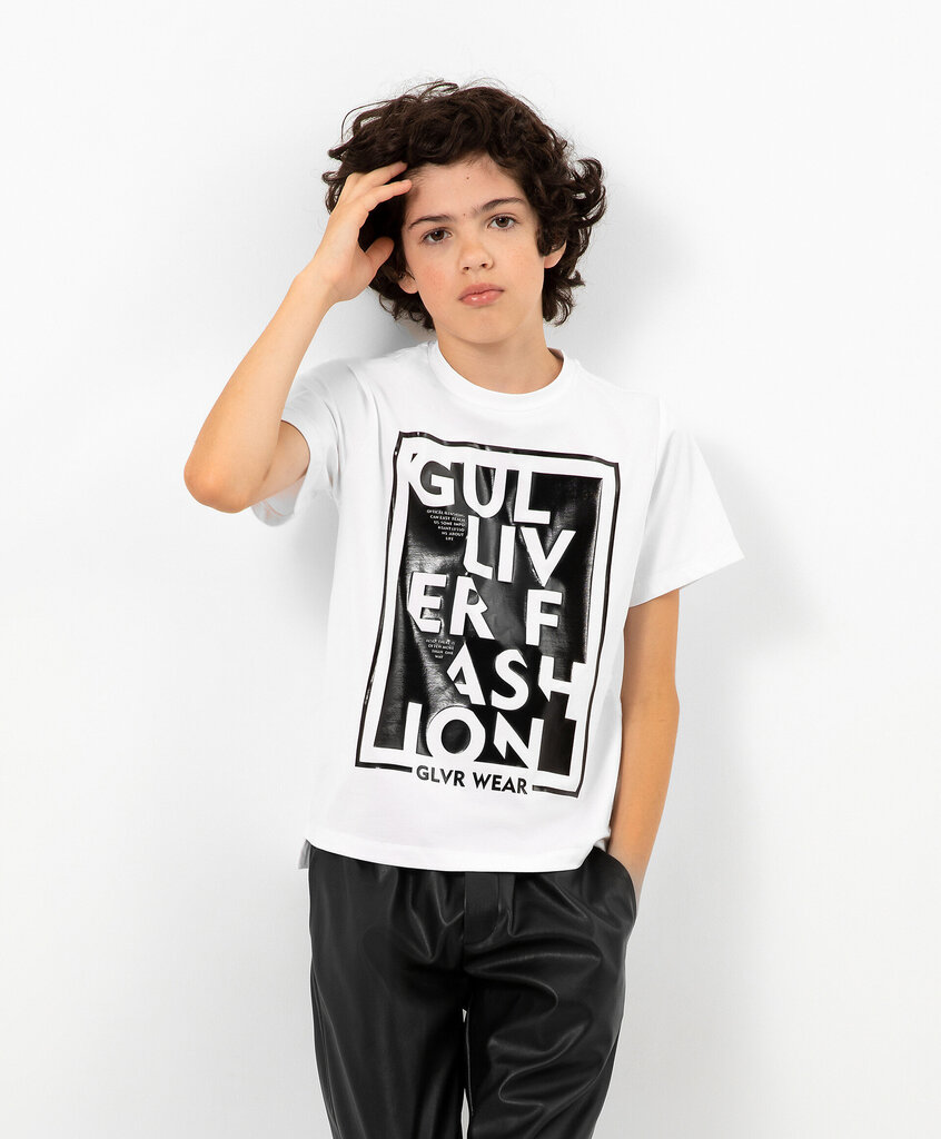 Gulliver T-krekls zēniem, balts цена и информация | Zēnu krekli | 220.lv