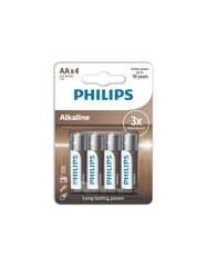 Baterijas PHILLIPS PHILIPS ALKALINE AA LR6 PACK 4 cena un informācija | Baterijas | 220.lv