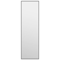 vidaXL durvju spogulis, melns, 30x100 cm, stikls un alumīnijs cena un informācija | Spoguļi | 220.lv
