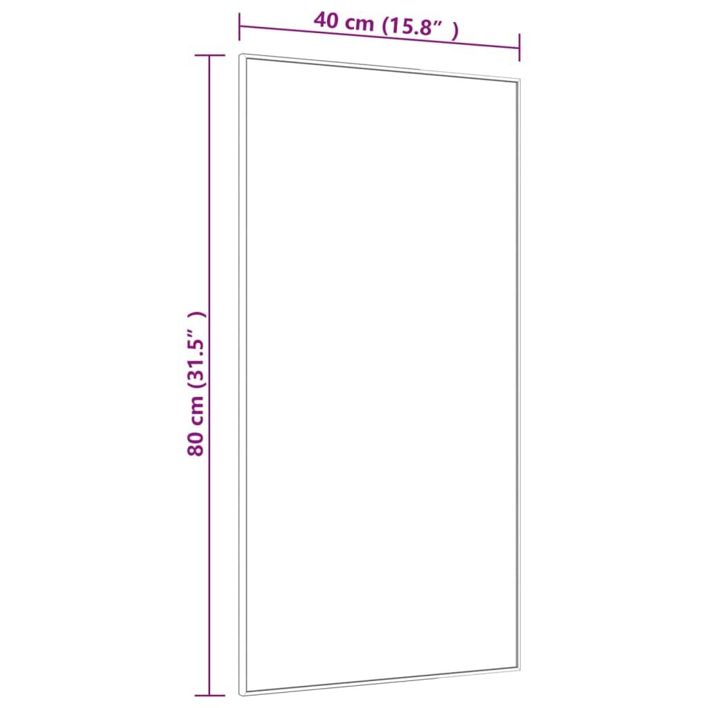 vidaXL durvju spogulis, melns, 40x80 cm, stikls un alumīnijs цена и информация | Spoguļi | 220.lv