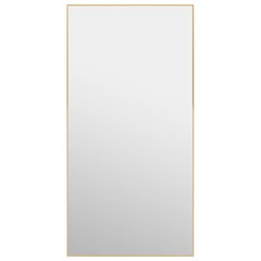 vidaXL durvju spogulis, zelta krāsa, 50x100 cm, stikls un alumīnijs цена и информация | Зеркала | 220.lv