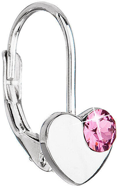 Evolution Group Sudraba sirds auskari ar Swarovski 31299.3 Rose cena un informācija | Auskari | 220.lv