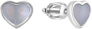 Серебряные серьги-сердечки с перламутром Beneto AGUP1653S цена и информация | Серьги | 220.lv