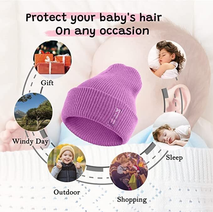 AHAHA mazuļa cepure, 2gab, sarkana + violeta cena un informācija | Cepures, cimdi, šalles meitenēm | 220.lv