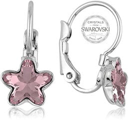 Levien Серьги для девочки с розовым кристаллом STARBLOOM цена и информация | Серьги | 220.lv