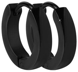 Черные стальные серьги-кольца Troli цена и информация | Серебряный кулон | 220.lv