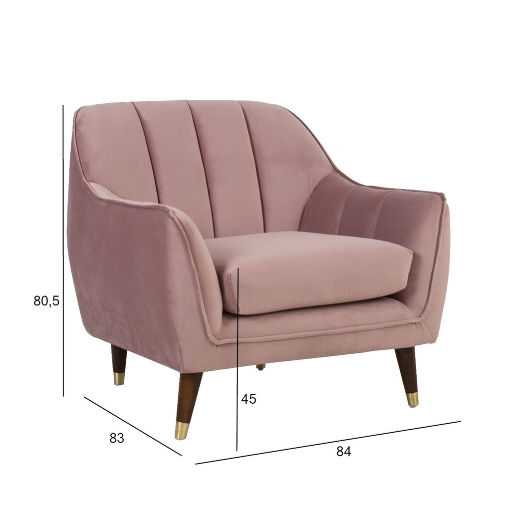 Atpūtas krēsls JOANNA 84x83xH80,5cm, violeti rozā samts cena un informācija | Atpūtas krēsli | 220.lv