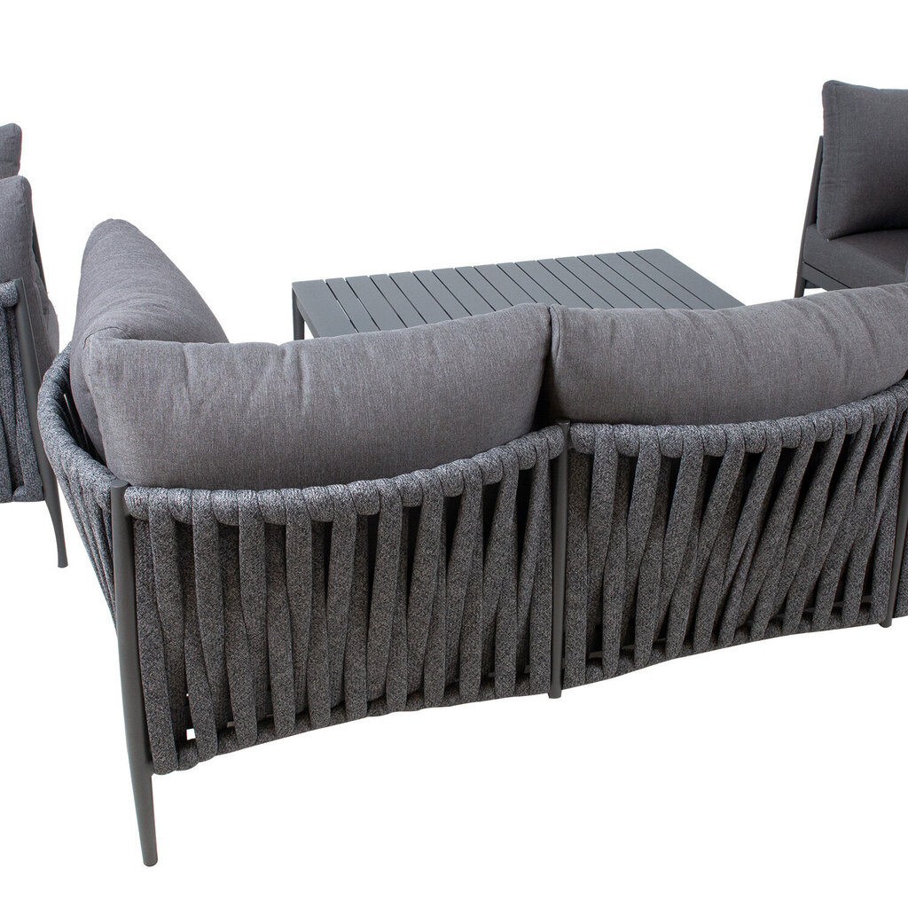 Dārza mēbeļu komplekts BREMEN galds, dīvāns un 2 krēsli, pelēks cena un informācija | Dārza mēbeļu komplekti | 220.lv