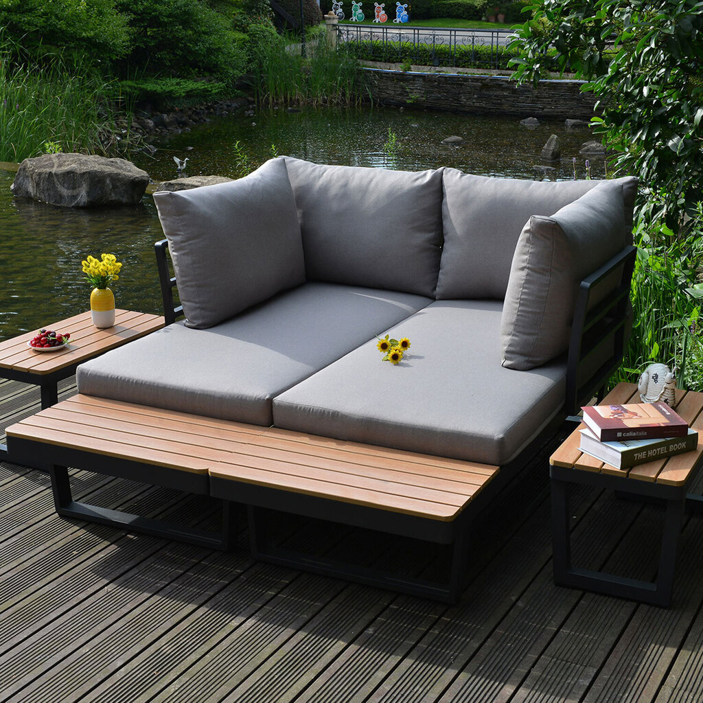 Dārza mēbeļu komplekts MALTA moduļu dīvāns un 2 galdi cena un informācija | Dārza mēbeļu komplekti | 220.lv