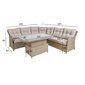 Dārza mēbeļu komplekts PACIFIC stūra dīvāns un galds, bēšs cena un informācija | Dārza mēbeļu komplekti | 220.lv