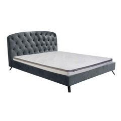 Кровать Aurora, 160x200 см, серый бархат цена и информация | Кровати | 220.lv