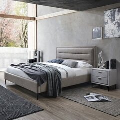 Кровать CELINE 160x200cм, с матрасом HARMONY DELUX, серо-бежевый цена и информация | Кровати | 220.lv