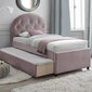 Gulta LARA 90x205cm, ar papildus guļamvietu, violeti rozā cena un informācija | Gultas | 220.lv