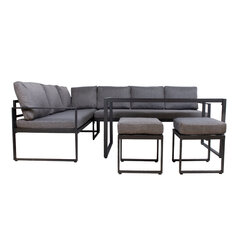 Комплект LEIPZIG (угловой диван, 2 тумбы, стол) цена и информация | Комплекты уличной мебели | 220.lv