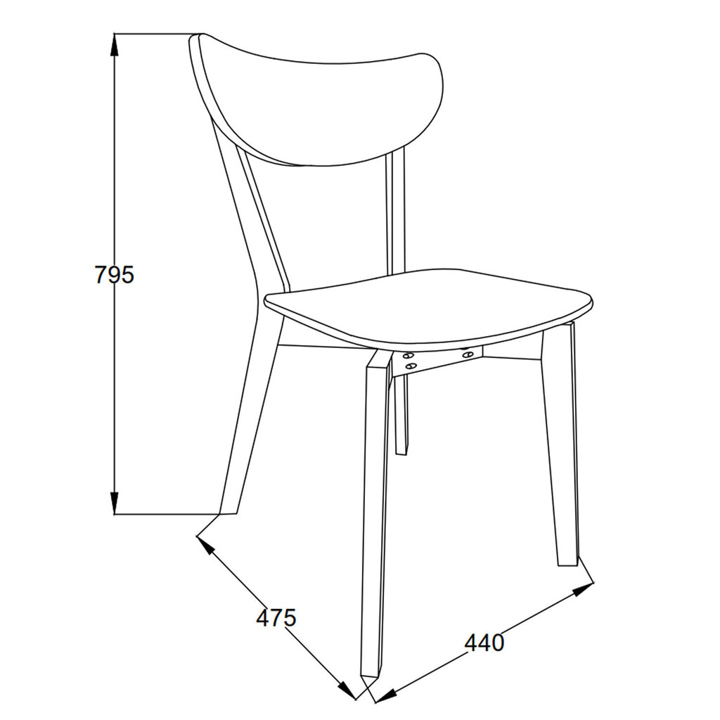 Krēsls ROXBY ozols cena un informācija | Virtuves un ēdamistabas krēsli | 220.lv