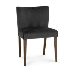 Krēsls TURIN 57x51xH80cm, tumši pelēks samta audums, tumšas ozolkoka kājas cena un informācija | Virtuves un ēdamistabas krēsli | 220.lv