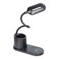 LED galda lampa ar bezvadu uzļades (wirelles charger) Melna cena un informācija | Galda lampas | 220.lv