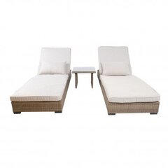 Deck chairs set EDEN, beige цена и информация | Шезлонги | 220.lv