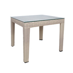 Sānu galdiņš WICKER 50x50xH45cm, bēšs cena un informācija | Dārza galdi | 220.lv