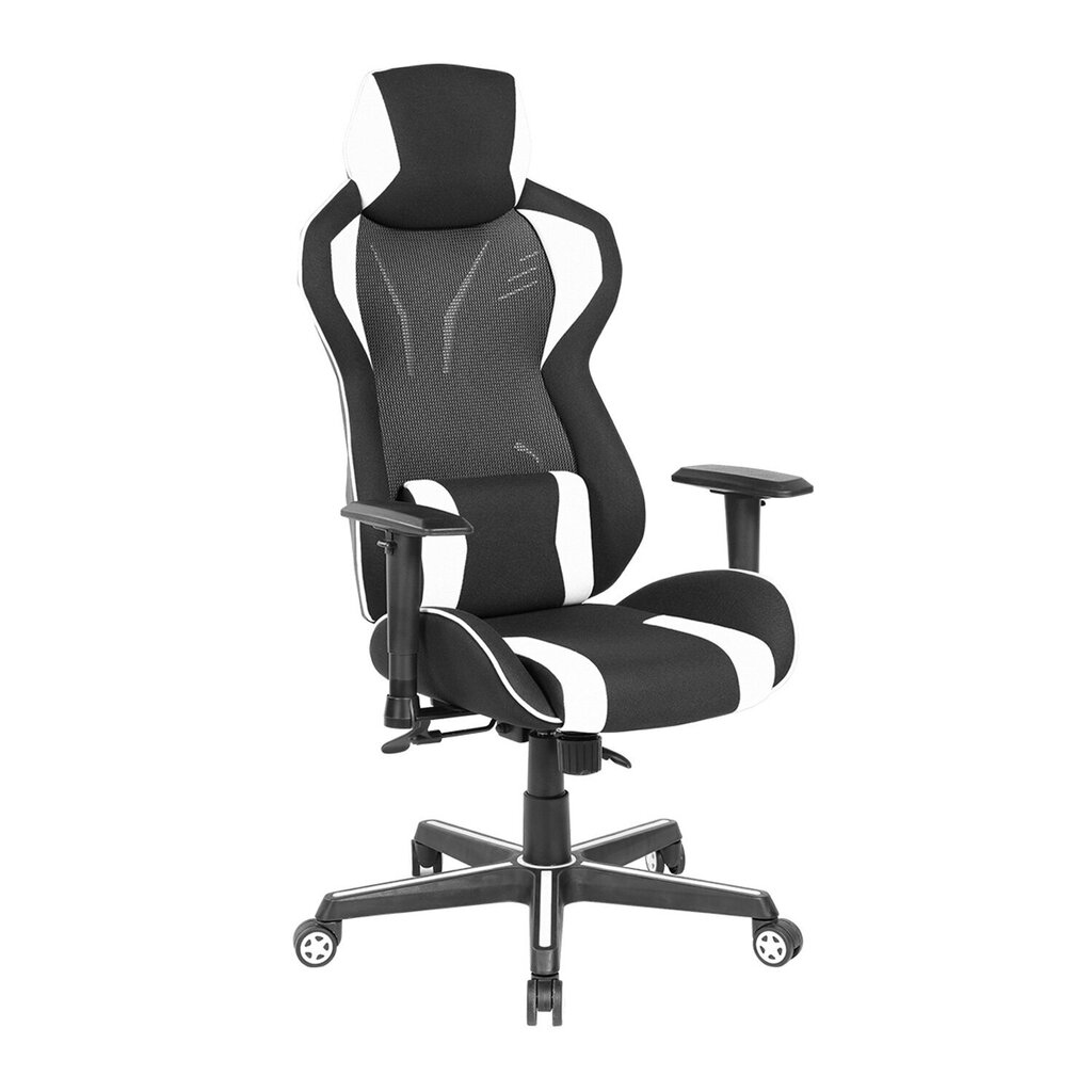 Spēļu krēsls MASTER-2, melns/balts cena un informācija | Biroja krēsli | 220.lv