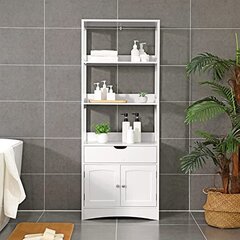 Шкаф для ванной комнаты Vasagle BBC67WT цена и информация | Шкафчики для ванной | 220.lv