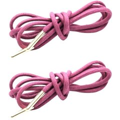 Elastīgas apaļas kurpju šņores 3 mm 100 cm ar metāliskiem uzgaļiem, rozā cena un informācija | Līdzekļi apģērbu un apavu kopšanai | 220.lv