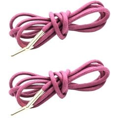 Elastīgas apaļas kurpju šņores 3 mm 150 cm ar metāliskiem uzgaļiem, rozā cena un informācija | Līdzekļi apģērbu un apavu kopšanai | 220.lv
