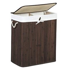 Корзина для белья Songmics, бамбук коричневый, 100 л цена и информация | Аксессуары для ванной комнаты | 220.lv