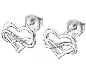 Романтические серебряные серьги Lotus Silver Сердце с бесконечностью Moments LP3307-4/1 цена и информация | Серьги | 220.lv