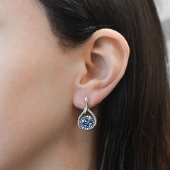 Классические серебряные серьги Evolution Group Swarovski 31305.3 Blue Style цена и информация | Серьги | 220.lv