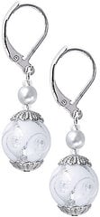 Элегантные серьги с чистым серебром и жемчугом Lampglas White Romance EV1 цена и информация | Серьги | 220.lv