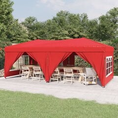 Pasākumu telts ar sānu sienām, 3x6m, sarkans cena un informācija | Dārza nojumes un lapenes | 220.lv