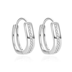 Оригинальные серебряные серьги кольца с цирконами Beneto AGUC2375L цена и информация | Серьги | 220.lv