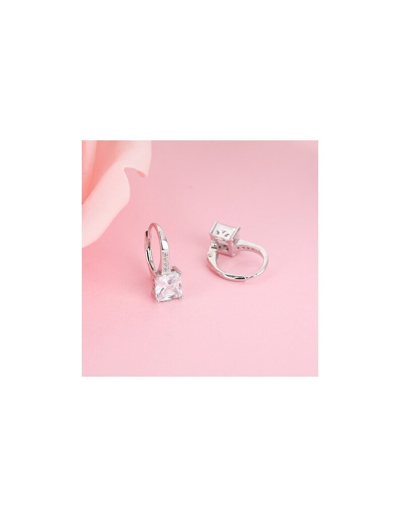 Original silver earrings with clear zircons E0000665 cena un informācija | Auskari | 220.lv