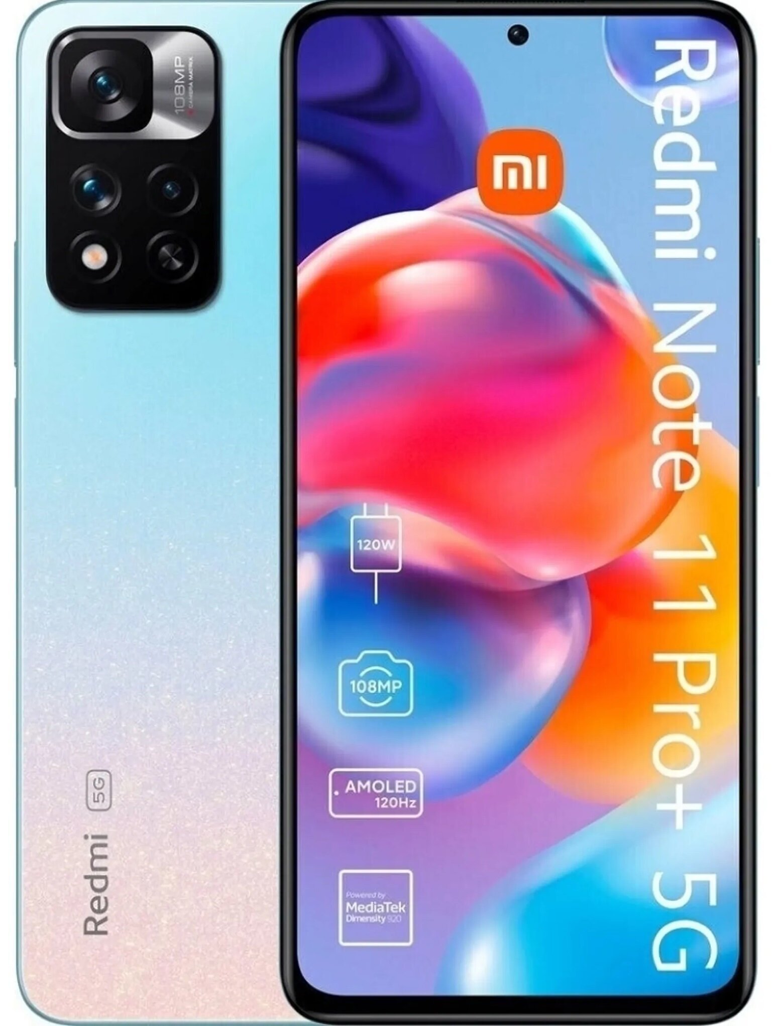 Телефон Xiaomi Redmi Note 11 Pro+ 5G Dual SIM 6/128GB,MZB0A9JEU Star Blue  цена | 220.lv