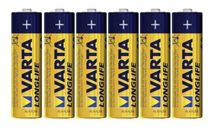 Varta Longlife LR06 elementi, 6 gab. cena un informācija | Baterijas | 220.lv