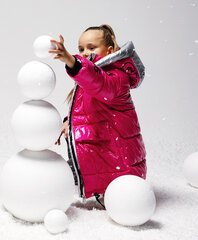 Gulliver ziemas mētelis meitenēm, rozā krāsā cena un informācija | Ziemas apģērbs bērniem | 220.lv