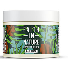 Barojoša maska sausiem matiem Kokosrieksts un šī sviests (Hair Mask) 300 ml цена и информация | Faith in nature Духи, косметика | 220.lv