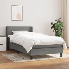Atsperu gultas rāmis ar matraci vidaXL, 80x200cm, tumši pelēks cena un informācija | Gultas | 220.lv