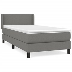 Atsperu gultas rāmis ar matraci vidaXL, 80x200cm, tumši pelēks cena un informācija | Gultas | 220.lv