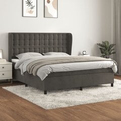 Atsperu gultas rāmis ar matraci vidaXL, 160x200 cm, tumši pelēks cena un informācija | Gultas | 220.lv