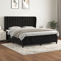 Atsperu gultas rāmis ar matraci vidaXL, 160x200 cm, melns cena un informācija | Gultas | 220.lv