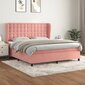 Atsperu gultas rāmis ar matraci vidaXL, 160x200 cm, rozā цена и информация | Gultas | 220.lv